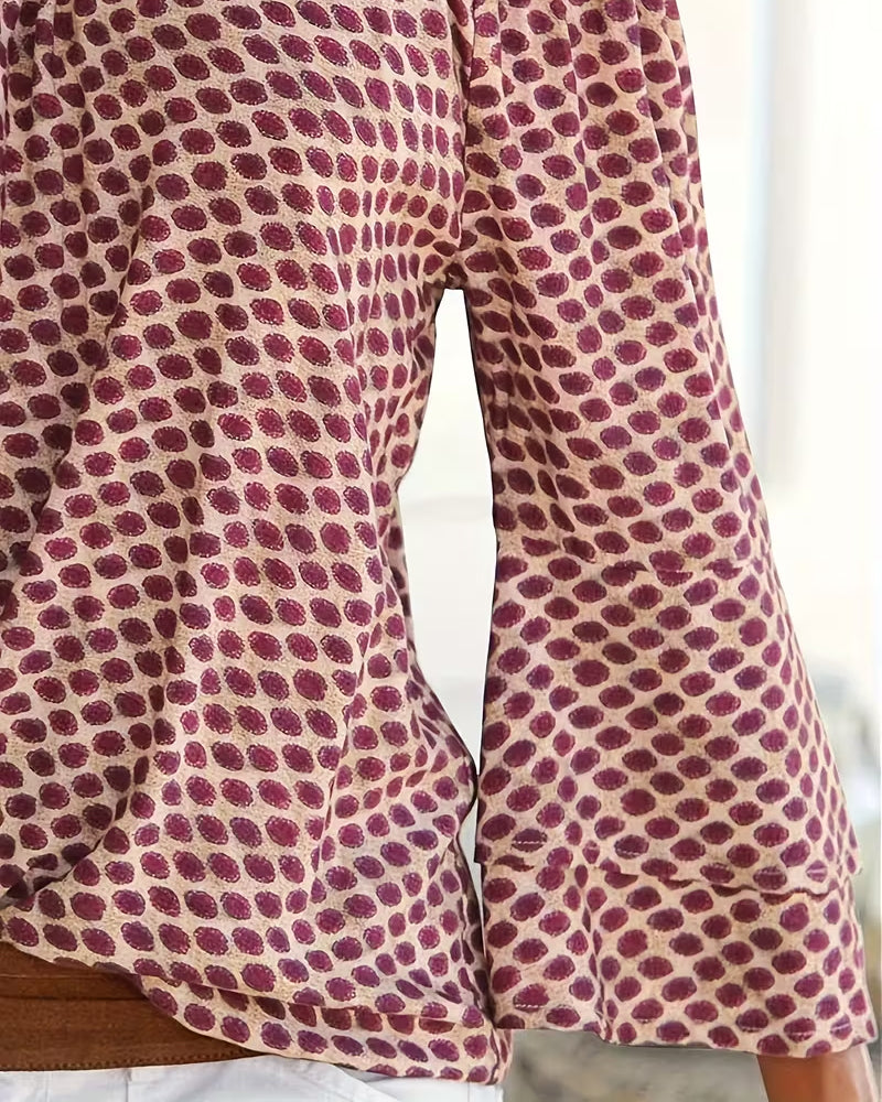 Bluse Off-Shoulder Gepunktet