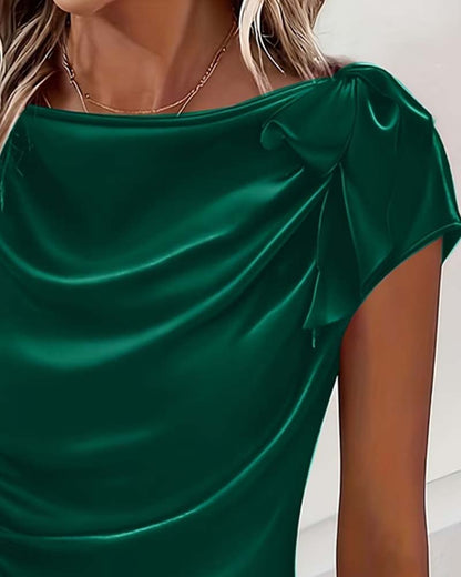 Bluse Off-Shoulder Glanz Slim Fit