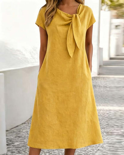 Kleid Lässig Einfarbig