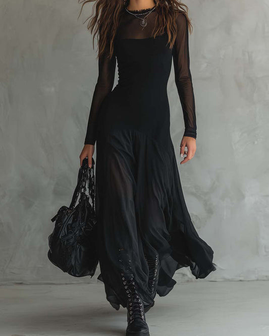 Kleid einfarbig durchsichtig Mode