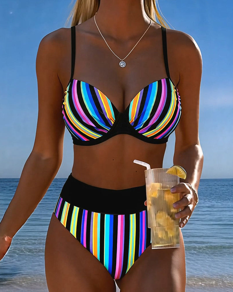 Bikini Regenbogen Streifen Bralette