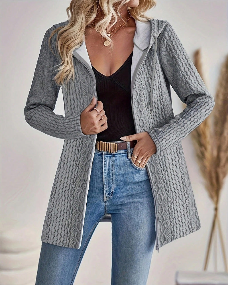 Mantel Twist Reißverschluss Cardigan