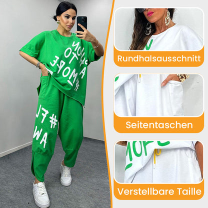 Lässiges, locker sitzendes zweiteiliges Set für Damen