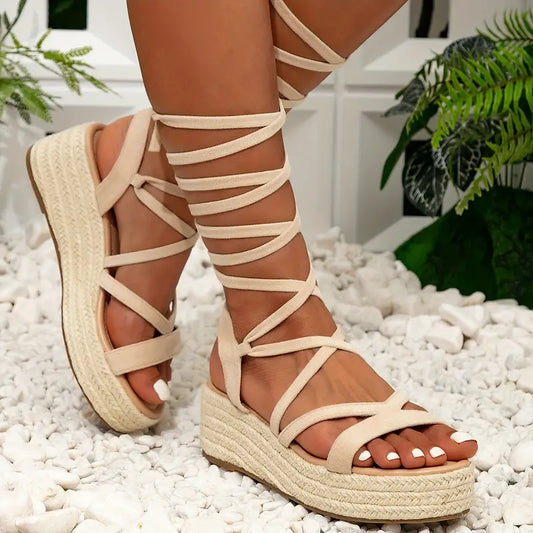 Freya - Stilvolle Damen-Sommer-Sandalen mit Kreuzriemen