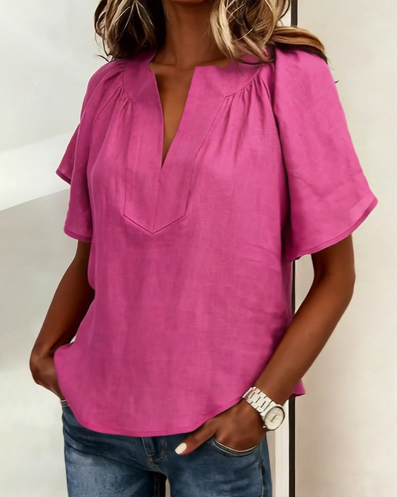 Bluse Raglanärmel Unifarben