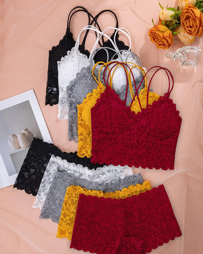 Dessous Set Spitze Cutout Rücken