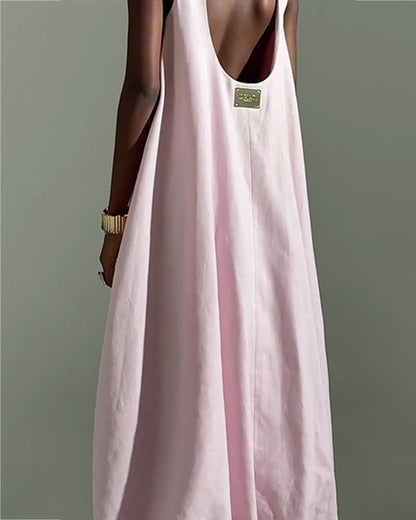 Kleid Halstuch-Ausschnitt Ärmellos Tulpe