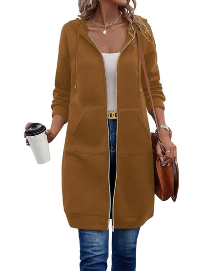 🔥✨Damen Fleece‑Kapuzenpullover mit Reißverschluss