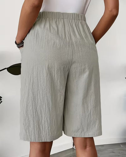 Shorts Casual Unifarben Taschen-Design