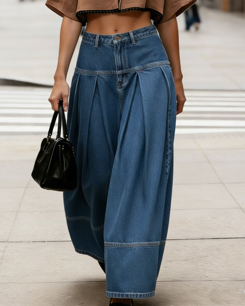 Denim-Hose High Waist Weites Bein