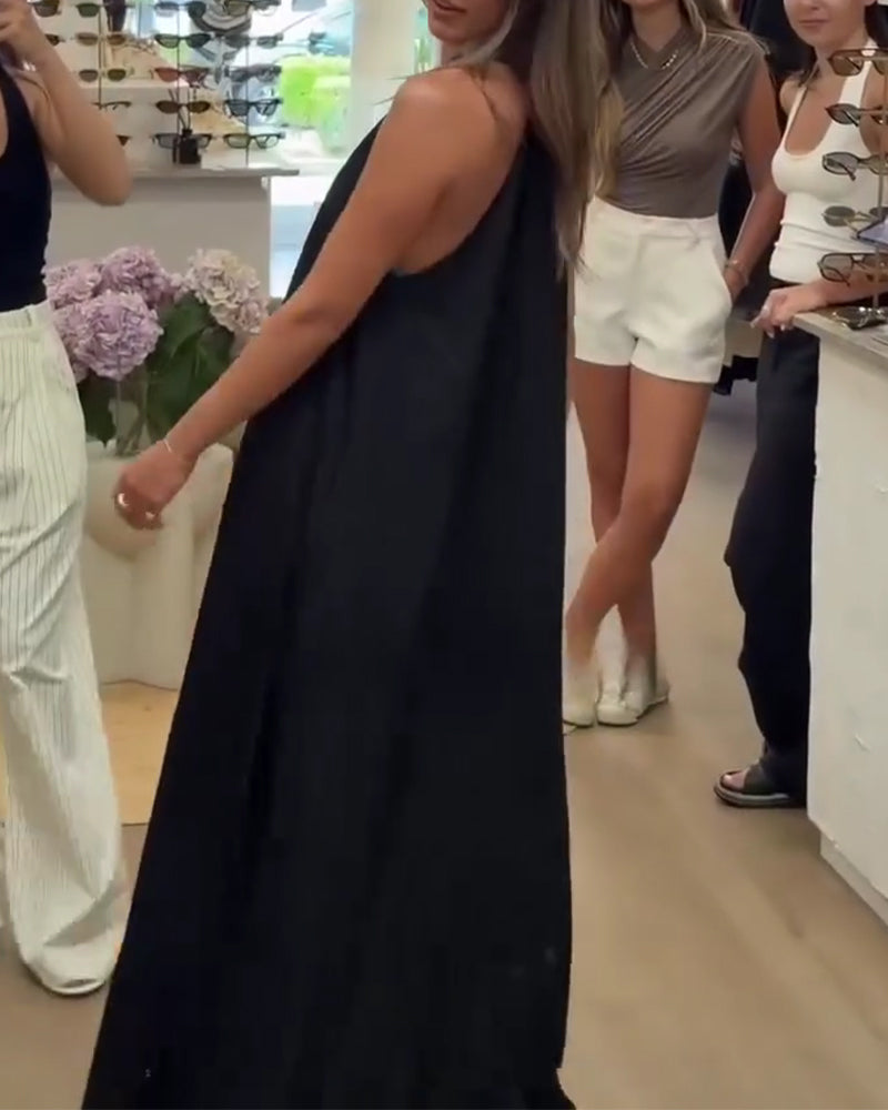 Kleid Elegant Ärmellos Bodenlang