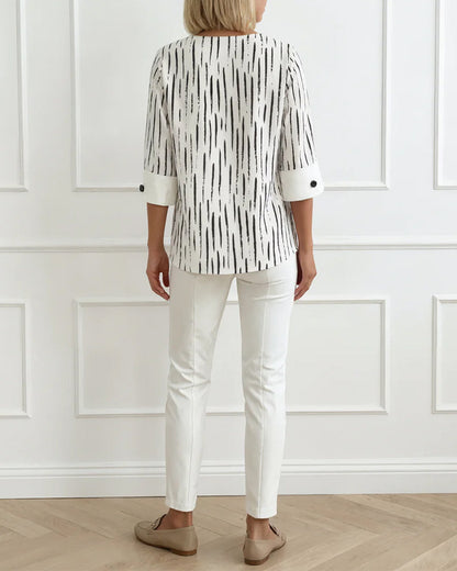 Bluse Linienprint 3/4-Arm