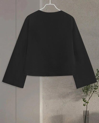 Bluse Tie V-Ausschnitt Sonnenschutz