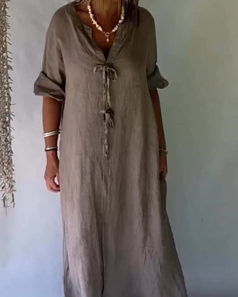 Kleid Einfarbig Einfach Locker