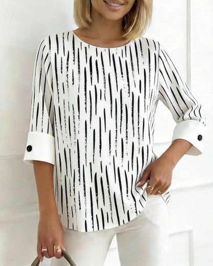 Bluse Linienprint 3/4-Arm