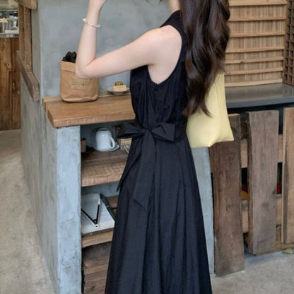 Sleeveless Maxi Dress with Belt for Women - Lidia