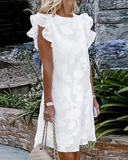 Kleid Rüsche Schmetterlingsärmel Elegant