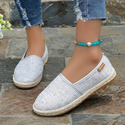 Beige Loafer mit Jutesohle - Carla