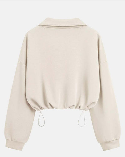 Sweatshirts Reißverschluss Taille Langarm