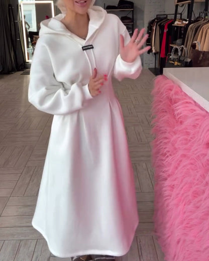 Kleid Modisch Kapuzen Tailliert