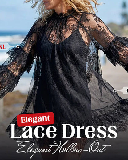 Kleid Elegant Durchbrochene Spitze