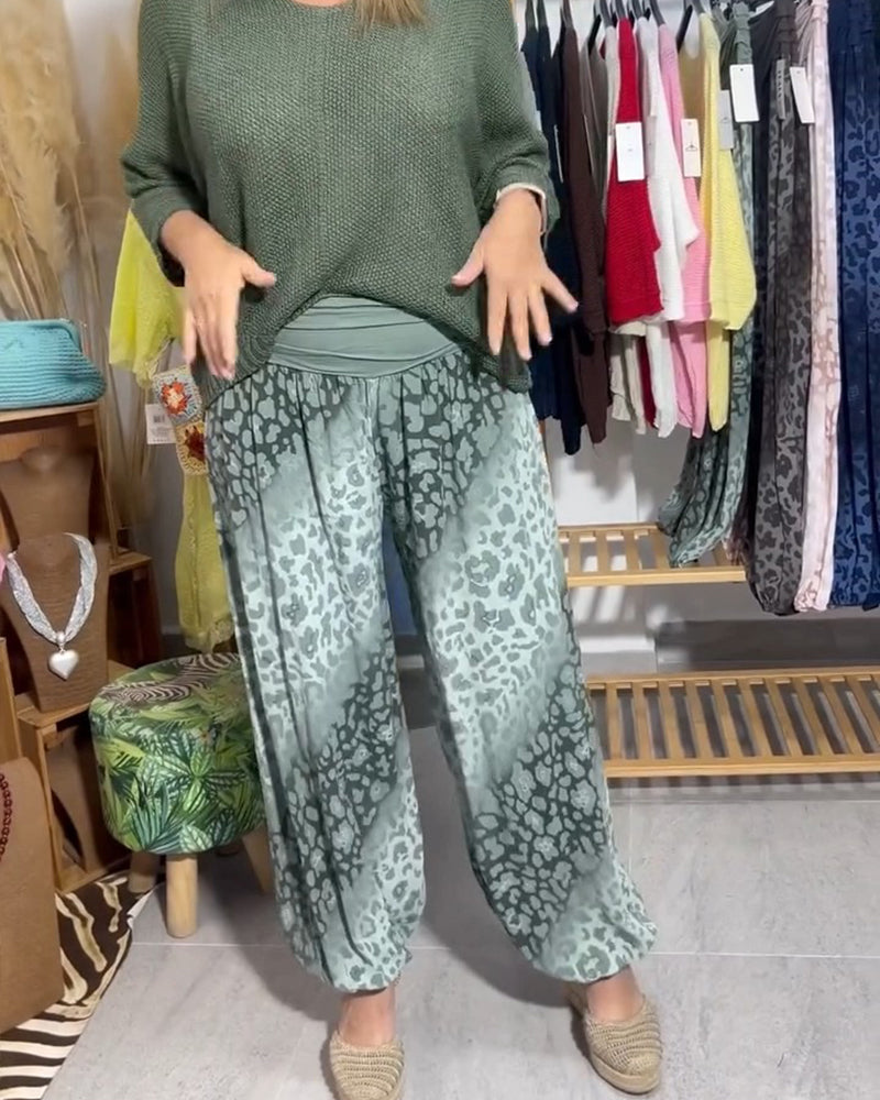 Hose Farbverlauf Leopardenprint Harem