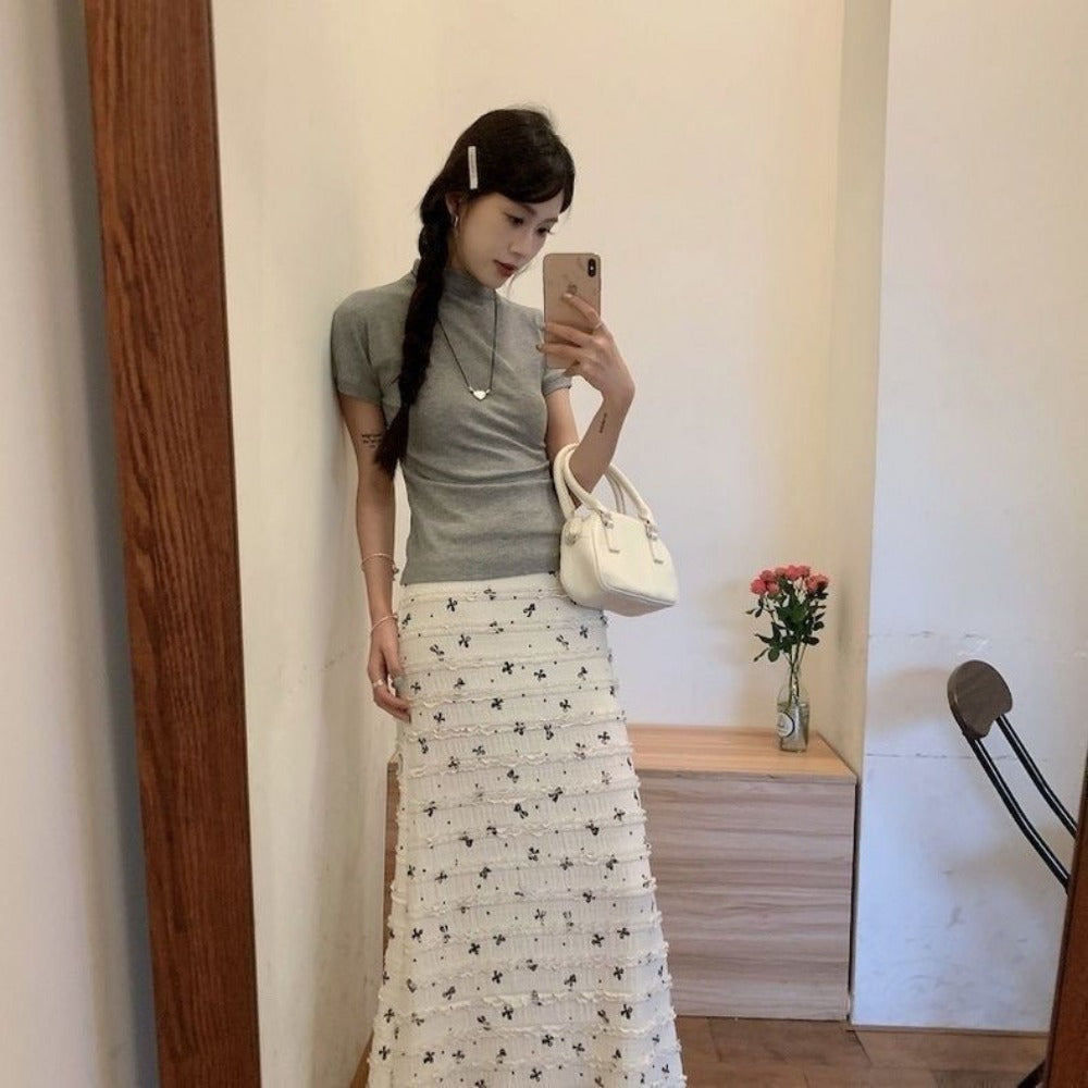 Floral Lace Maxi Skirt for Women - Olimpia