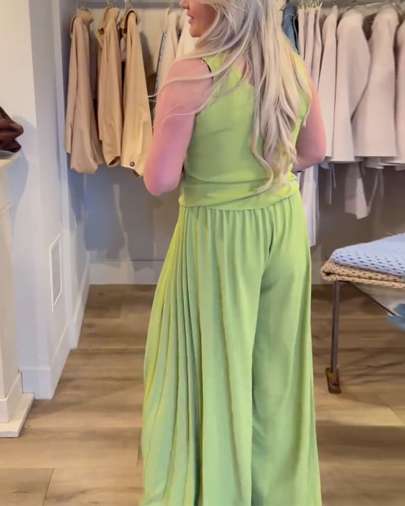 Hose Mode Hohe Taille Weit Geschnitten