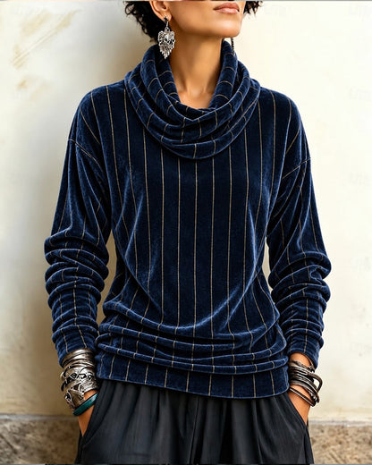 Oberteil Gestreift Cowl Neck Mode