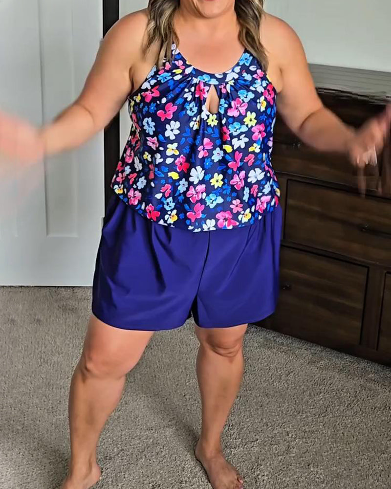 Tankini Westen-Stil bedruckt geteilter Flachwinkel