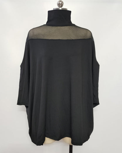 Bluse Durchsichtig Cold Shoulder Dolmanärmel