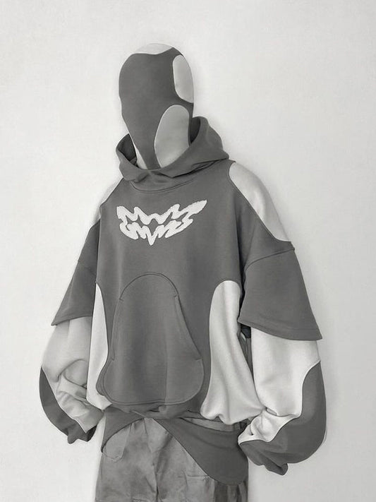 Grey Vintage Oversized Hoodie For Men