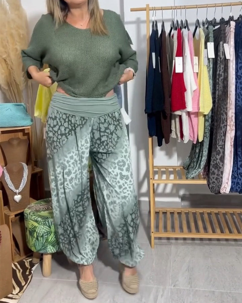 Hose Farbverlauf Leopardenprint Harem
