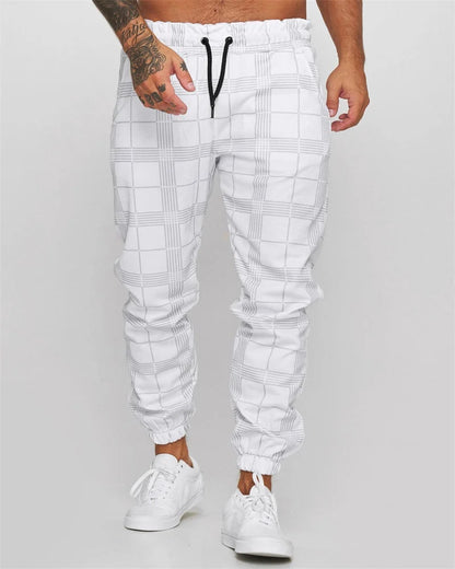 White Checked Sweatpants - Erik