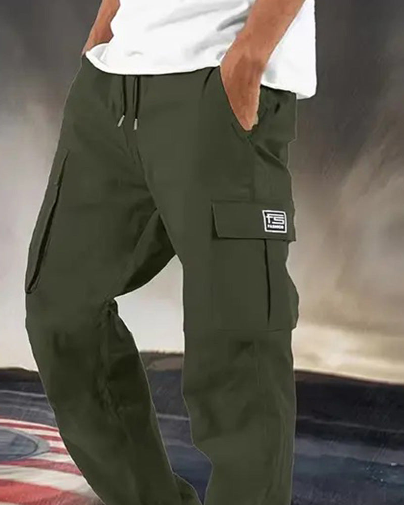 Herren Hose Multitasche Cargo Gerades Bein