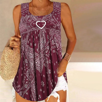 Tanktop Mit Vintage-Druck Weinrot