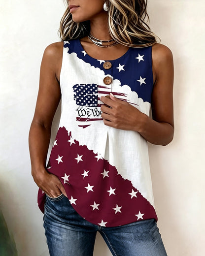 Tank Tops Sterne Und Streifen Print