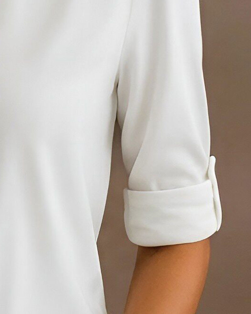 Top Revers Taille Binden Kurzarm