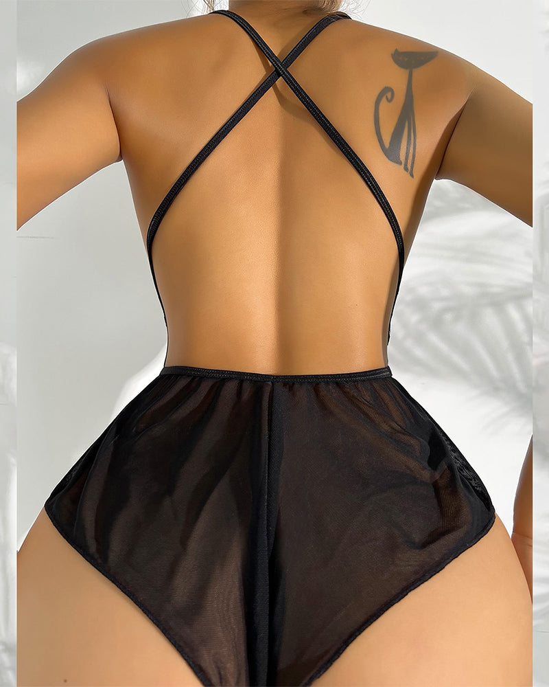 Dessous sexy einteilig mit Trägern