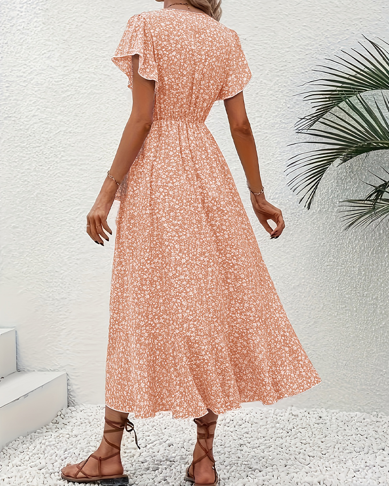 Kleid kleine Blüten binden vorne Urlaub