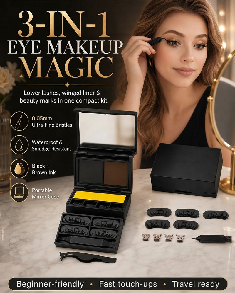 3-In-1 Eyeliner En Wimpelstempel-Set