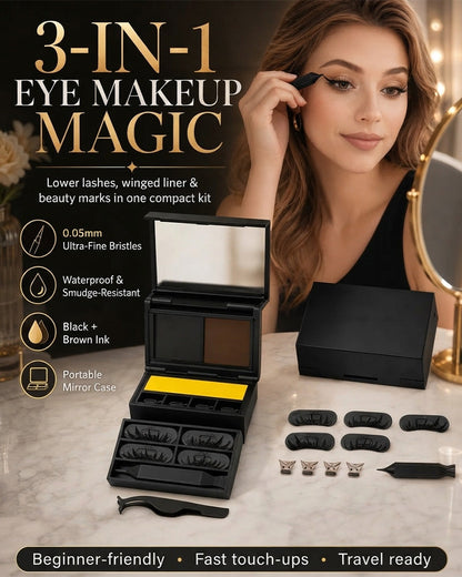 3-In-1 Eyeliner En Wimpelstempel-Set