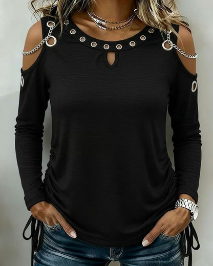 Bluse Kette Off-Shoulder Slim