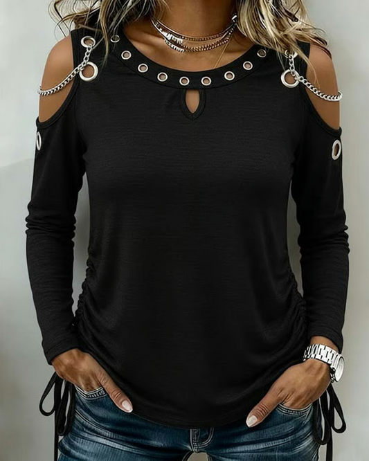 Bluse Kette Off-Shoulder Slim