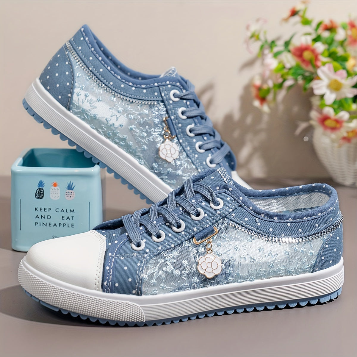 Blue glitter sneaker - Helena