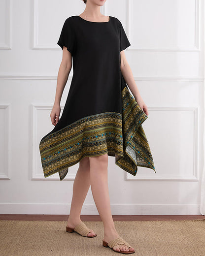 Kleid Bohemian Asymmetrischer Saum