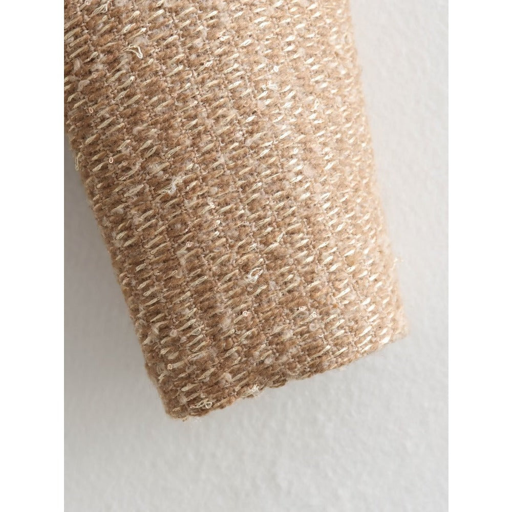 Tweed Button Up Long Sleeve Jacket for Women - Gianna