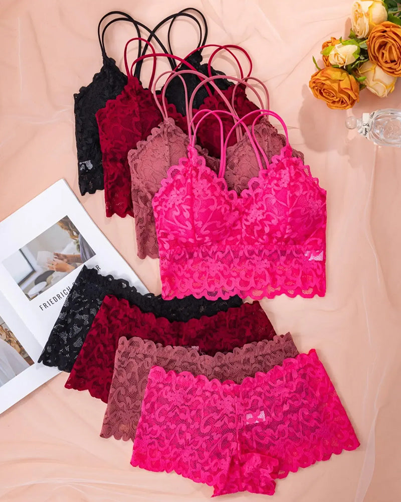 Dessous Set Spitze Cutout Rücken