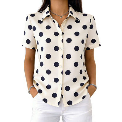 Bluse Polka-Dot Kurzarm