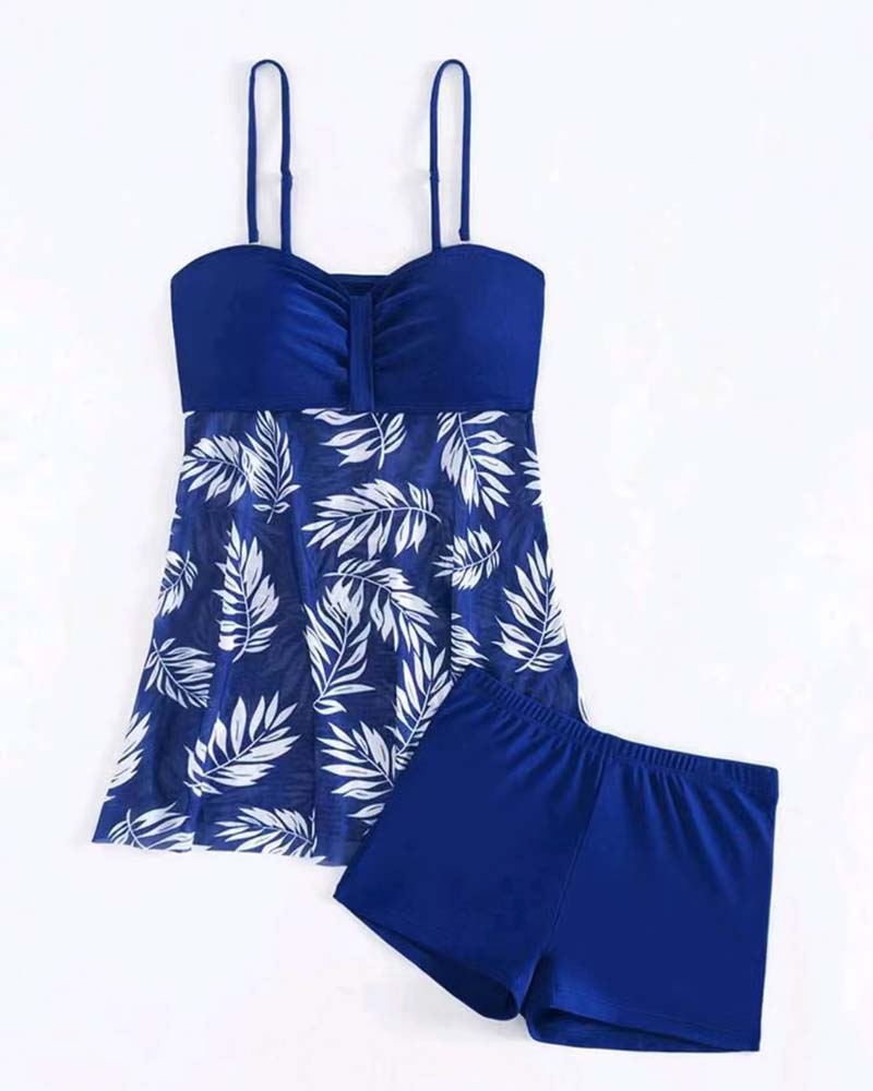Tankini Sexy Gedruckt Mesh